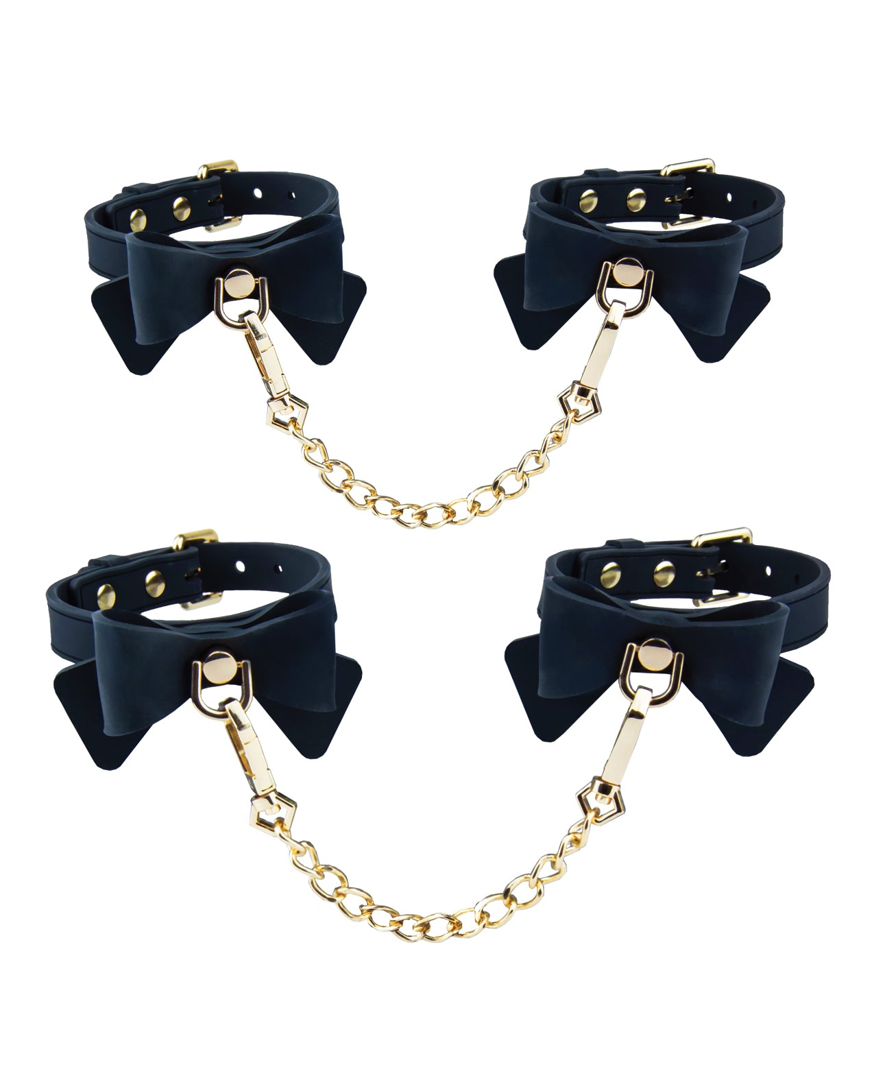Blush Temptasia Ardor Wrist & Ankle Restraints w/Bow - Black