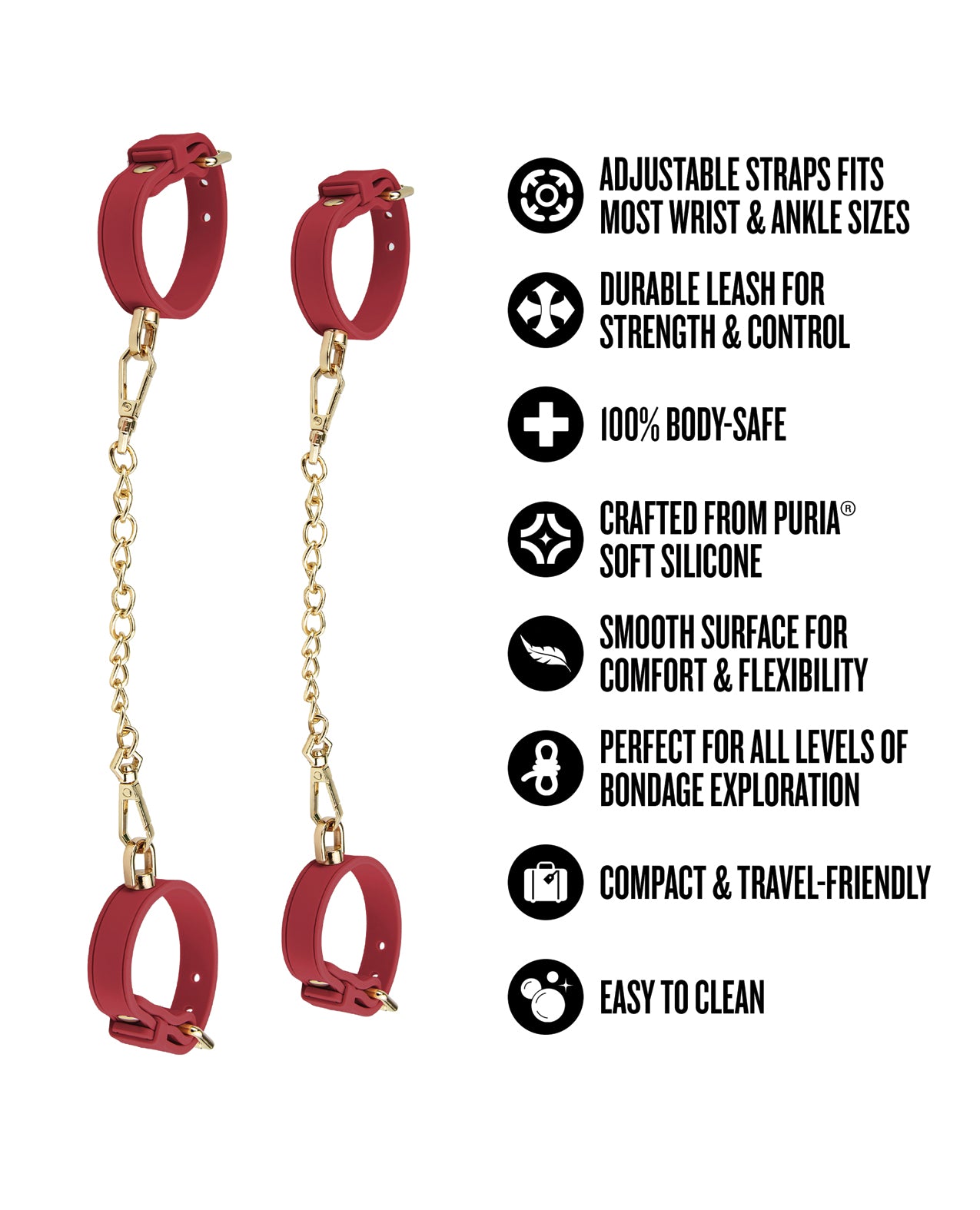Blush Temptasia Ardor Wrist & Ankle Restraints - Red