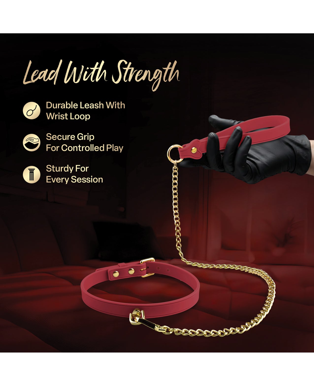 Blush Temptasia Ardor Collar & Leash - Red