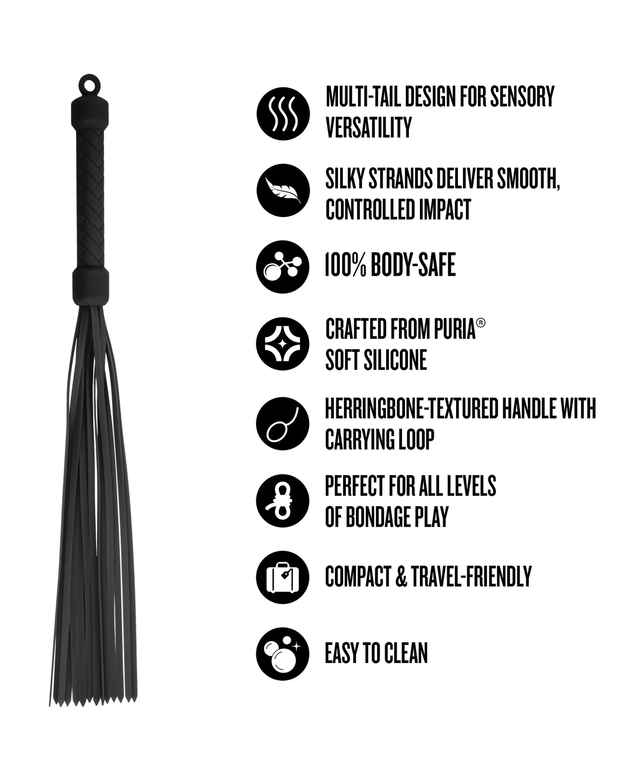 Blush Temptasia Ardor Flogger - Black