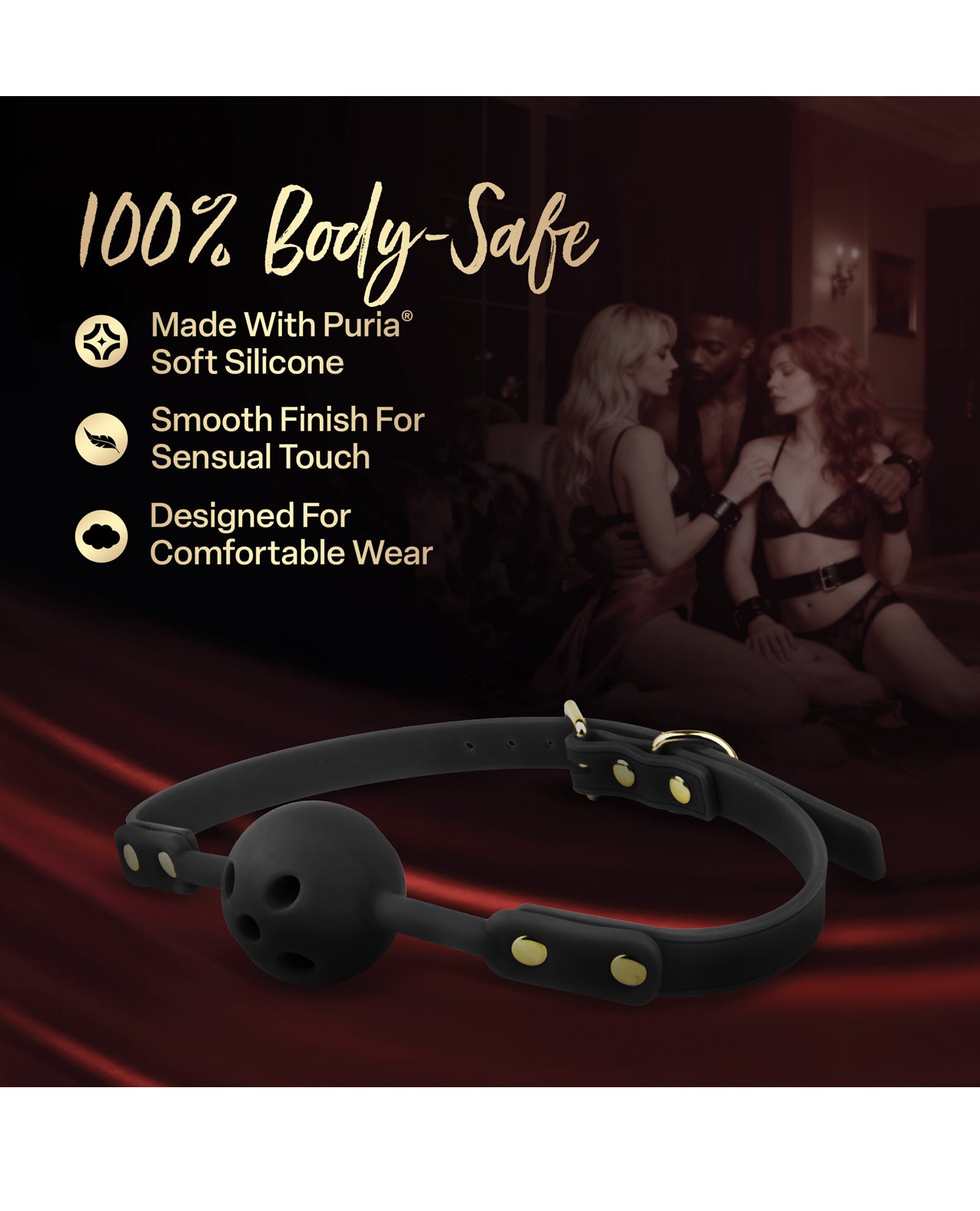 Blush Temptasia Ardor Ball Gag - Black