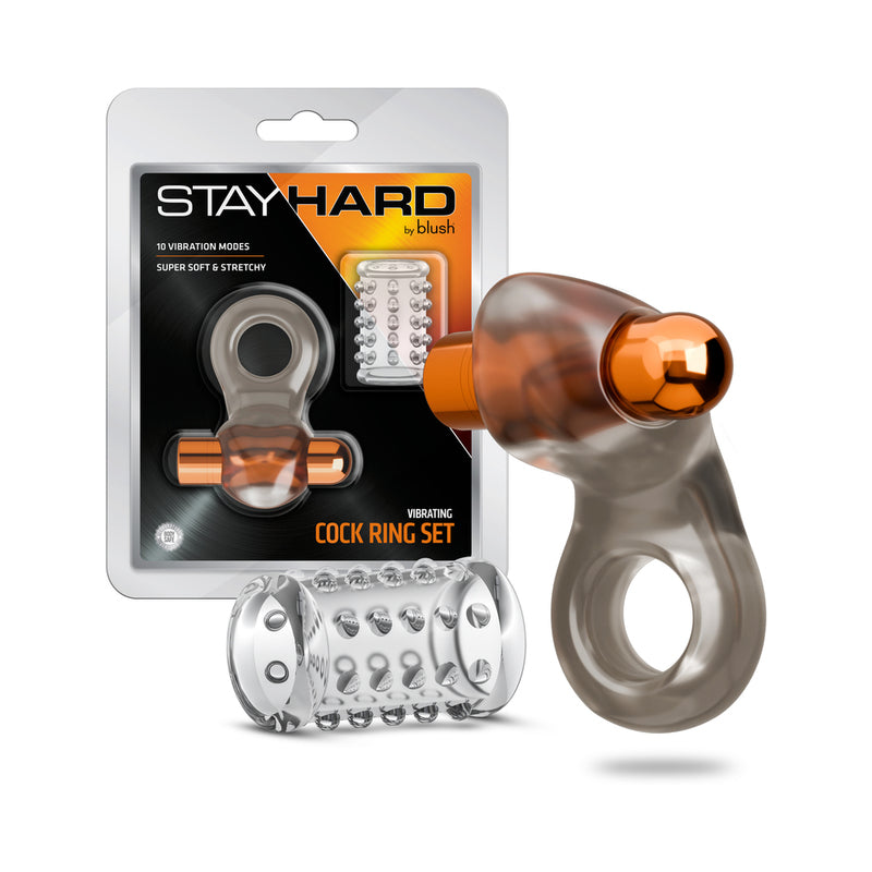 Stay Hard Vibrating Cock Ring Set with Sleeve 2