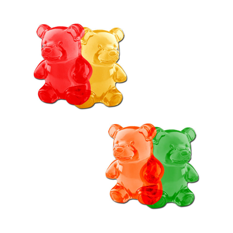 Pastease Gummy Bear Breast Pasties Red/Yellow & Orange/Green