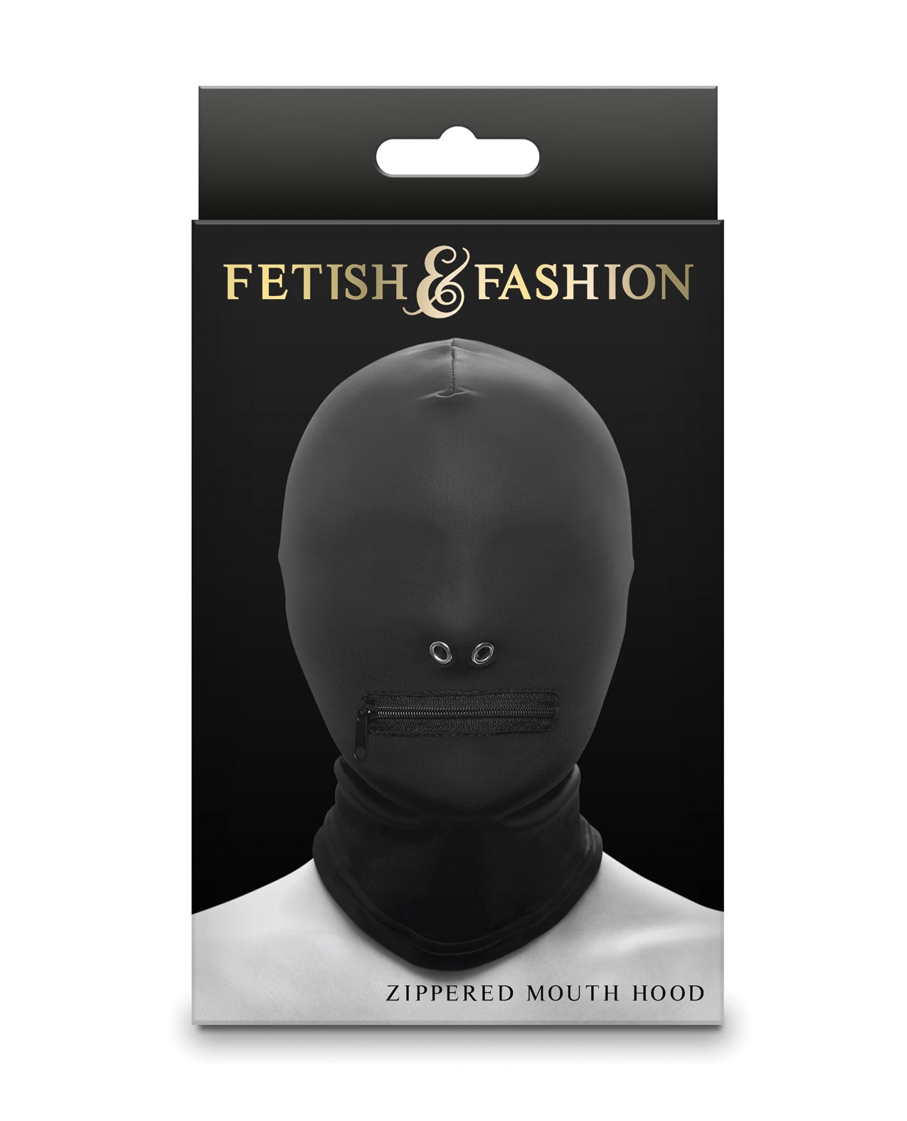 Fetish & Fashion Zippered Mouth Hood - Black