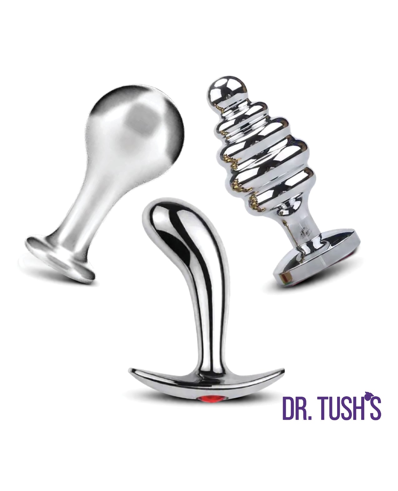 Dr. Tush's Tools of Temptation Small Anal Plug Set - Metal