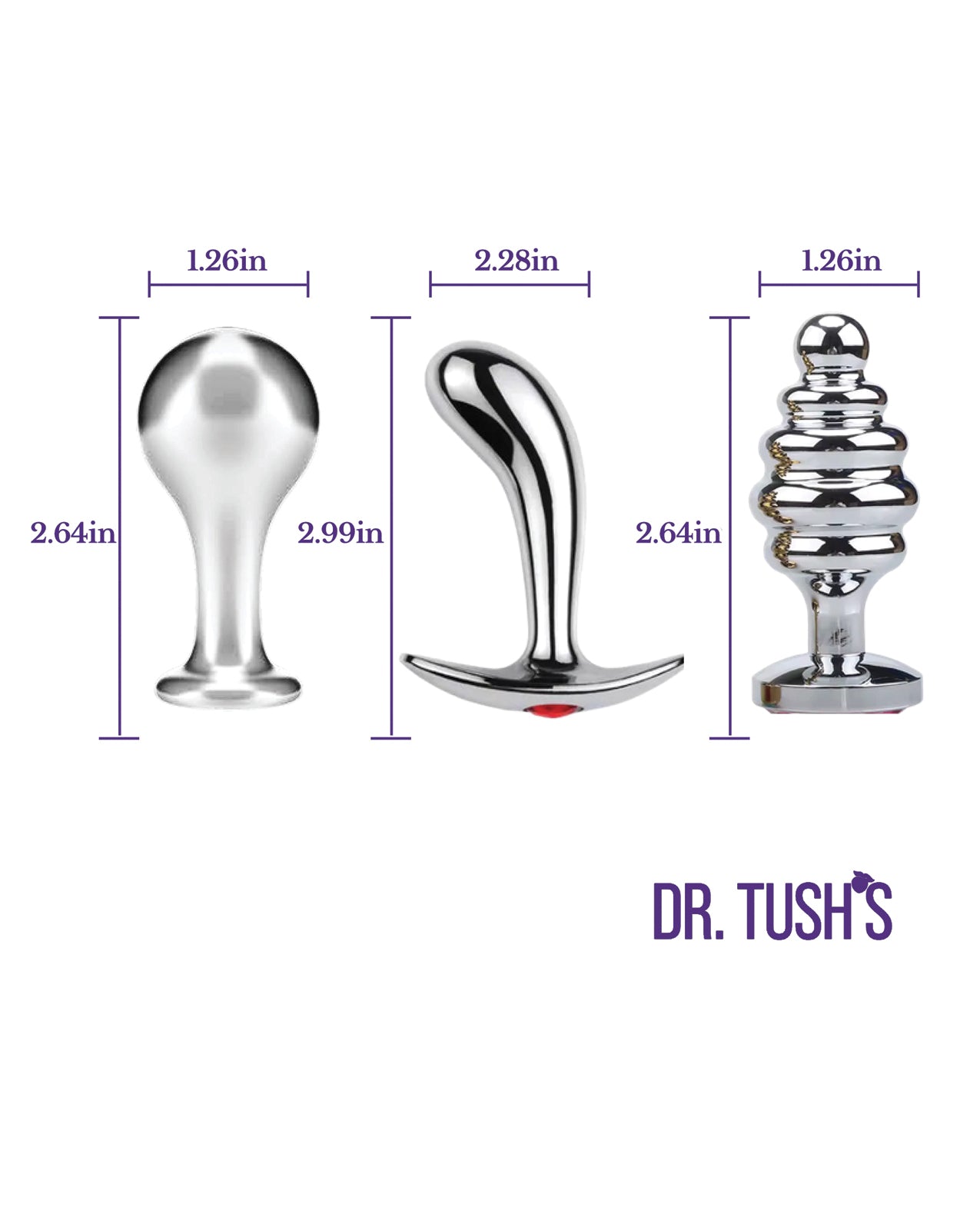 Dr. Tush's Tools of Temptation Small Anal Plug Set - Metal