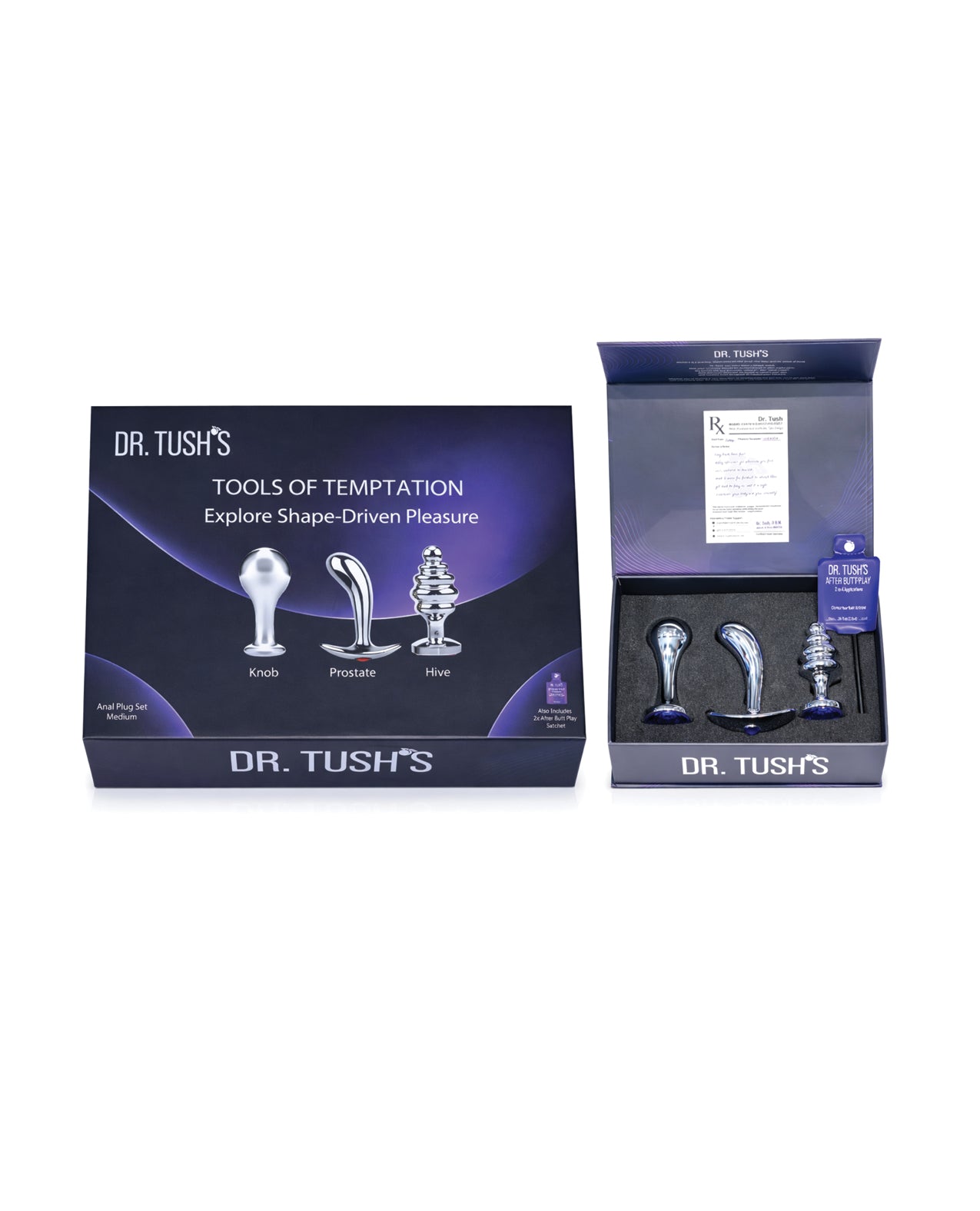 Dr. Tush's Tools of Temptation Medium Anal Plug Set - Metal