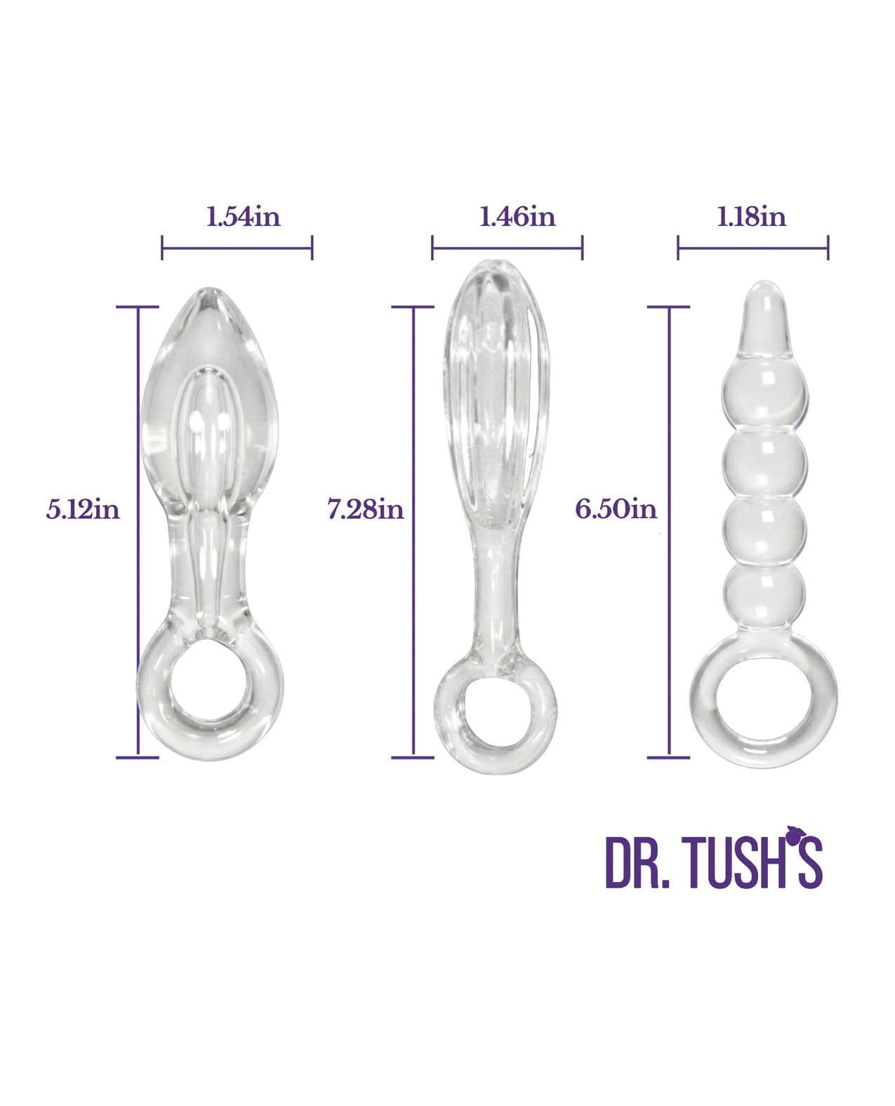 Dr. Tush's Halo of Pleasure Collection Anal Plug Set - Glass