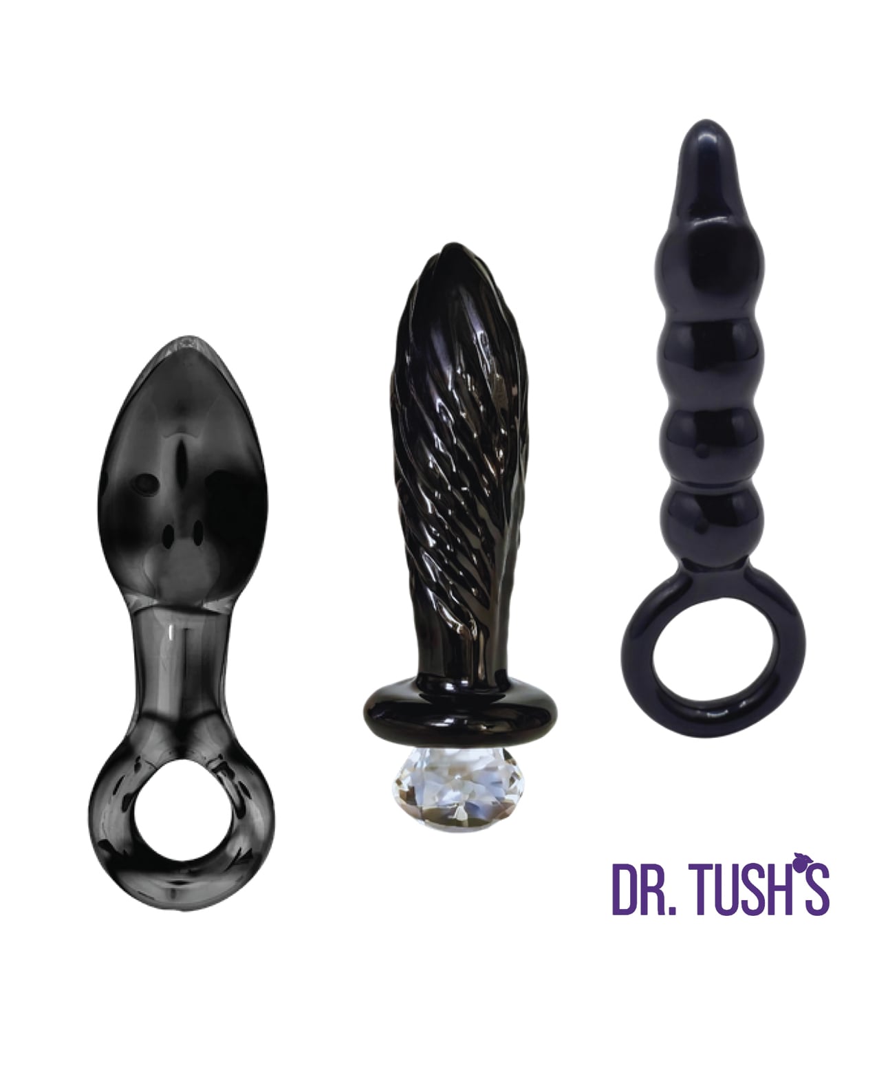 Dr. Tushs Dark Curiosity Collection Anal Plug Set - Glass