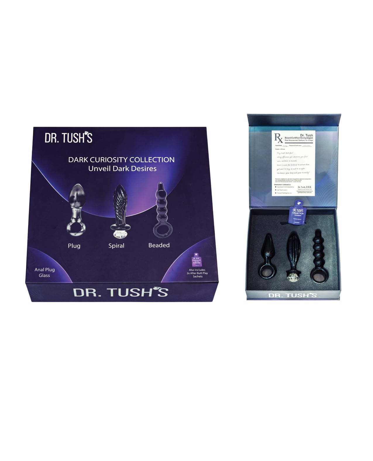 Dr. Tushs Dark Curiosity Collection Anal Plug Set - Glass