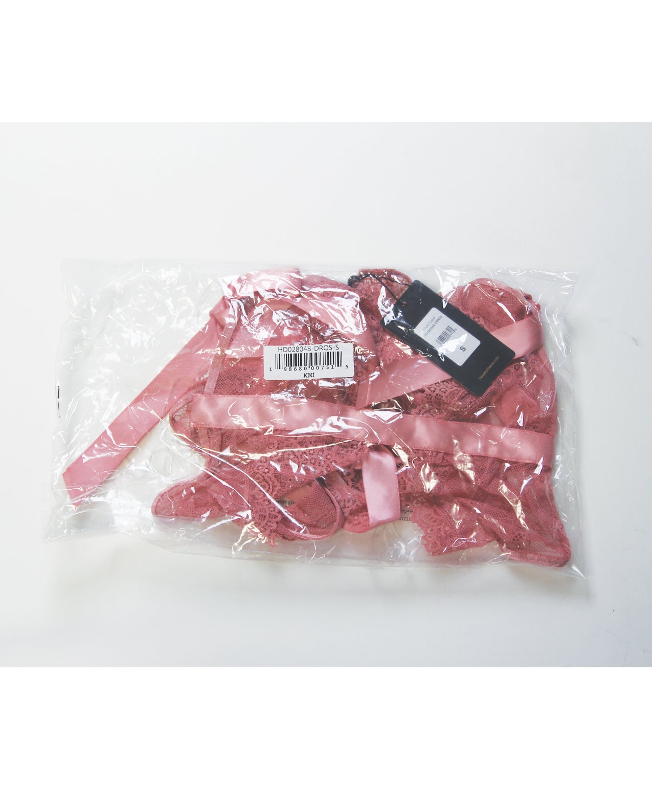 Kiki Lace & Satin Drop Off Teddy - Rose 1X/2X