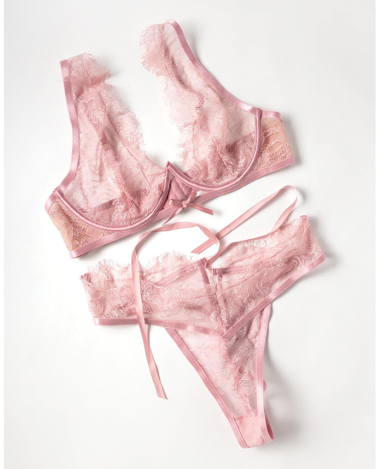 Beatriz Lace 2 pc Set w/Open Back - Pink MD