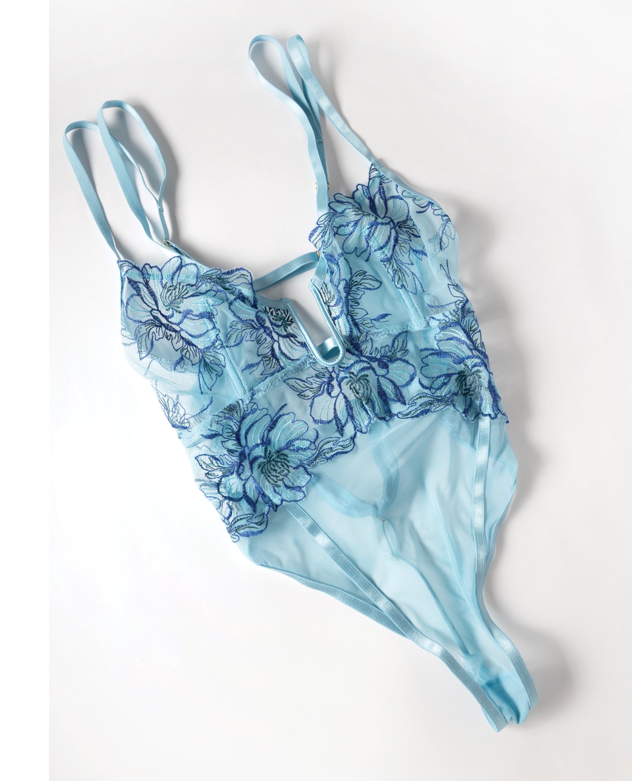 Emilia Floral Embroidered Teddy - Blue SM