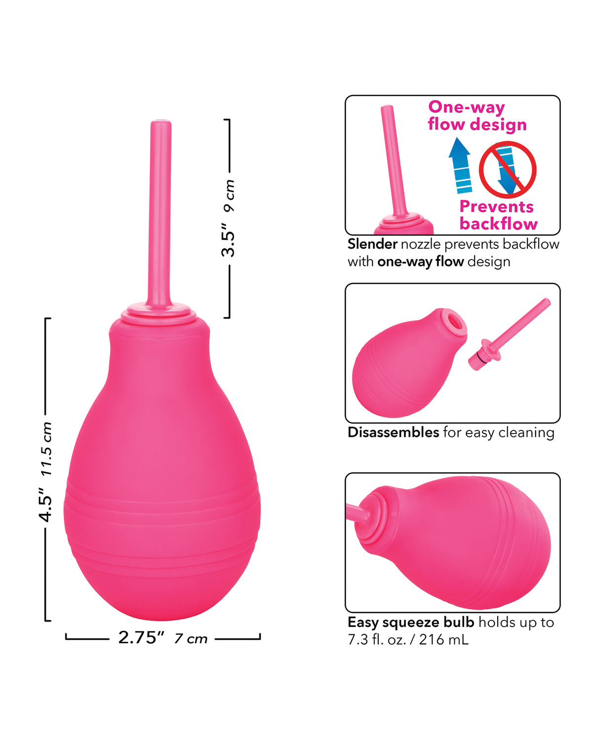 Cheeky One Way Flow Anal Douche - Pink