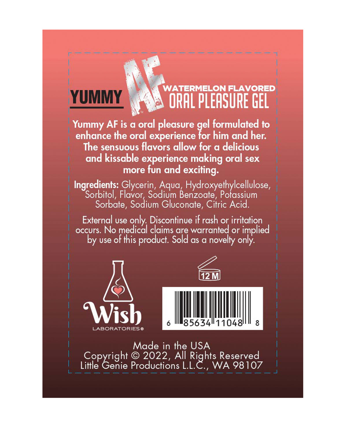 Yummy AF Oral Pleasure Gel - 2.2 oz Watermelon