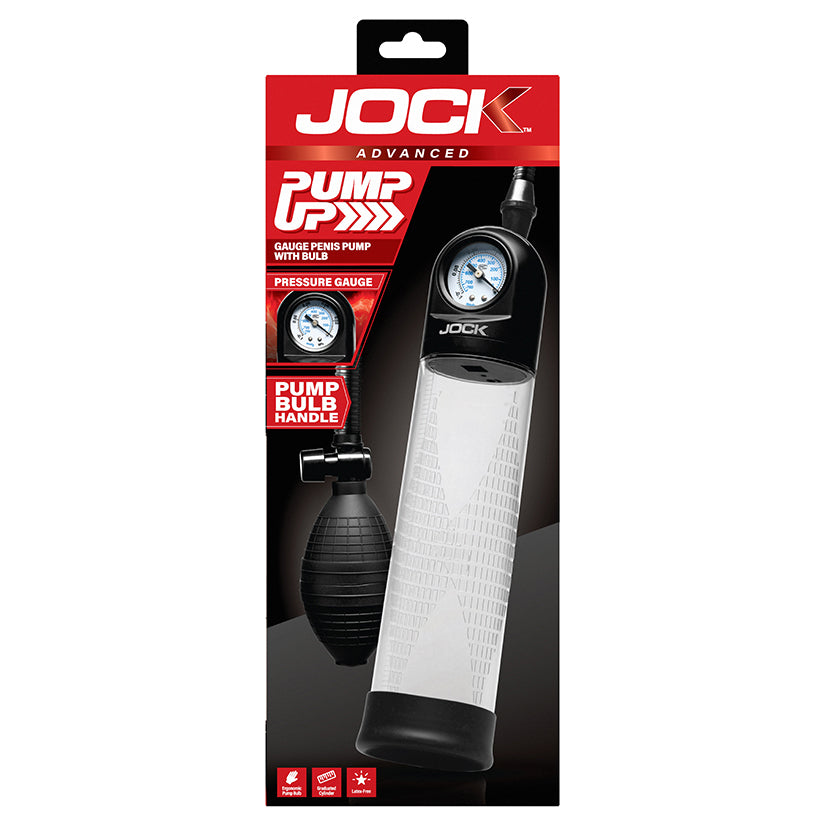 JOCK Advanced Pump Up Gauge Penis Pump with Bulb