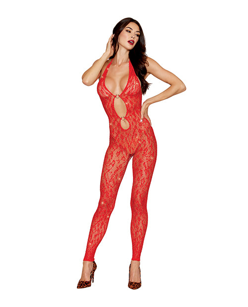 Leopard Pattern Seamless Bodystocking w/Gold Details