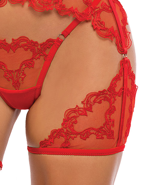 Baroque Heart Embroidered Lace 3 pc Chaps Set