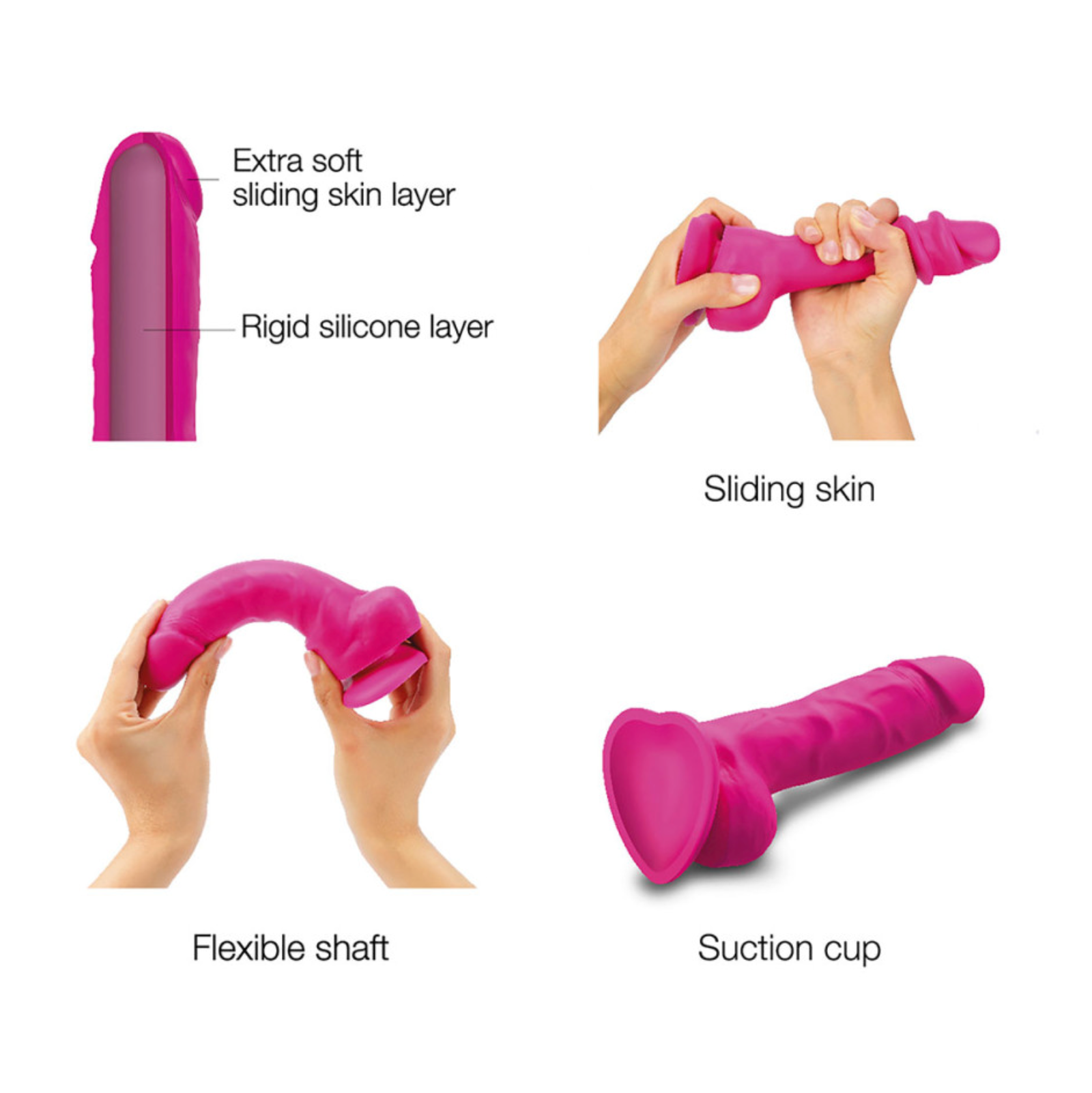 Sliding Skin Realistic Dildo-Medium