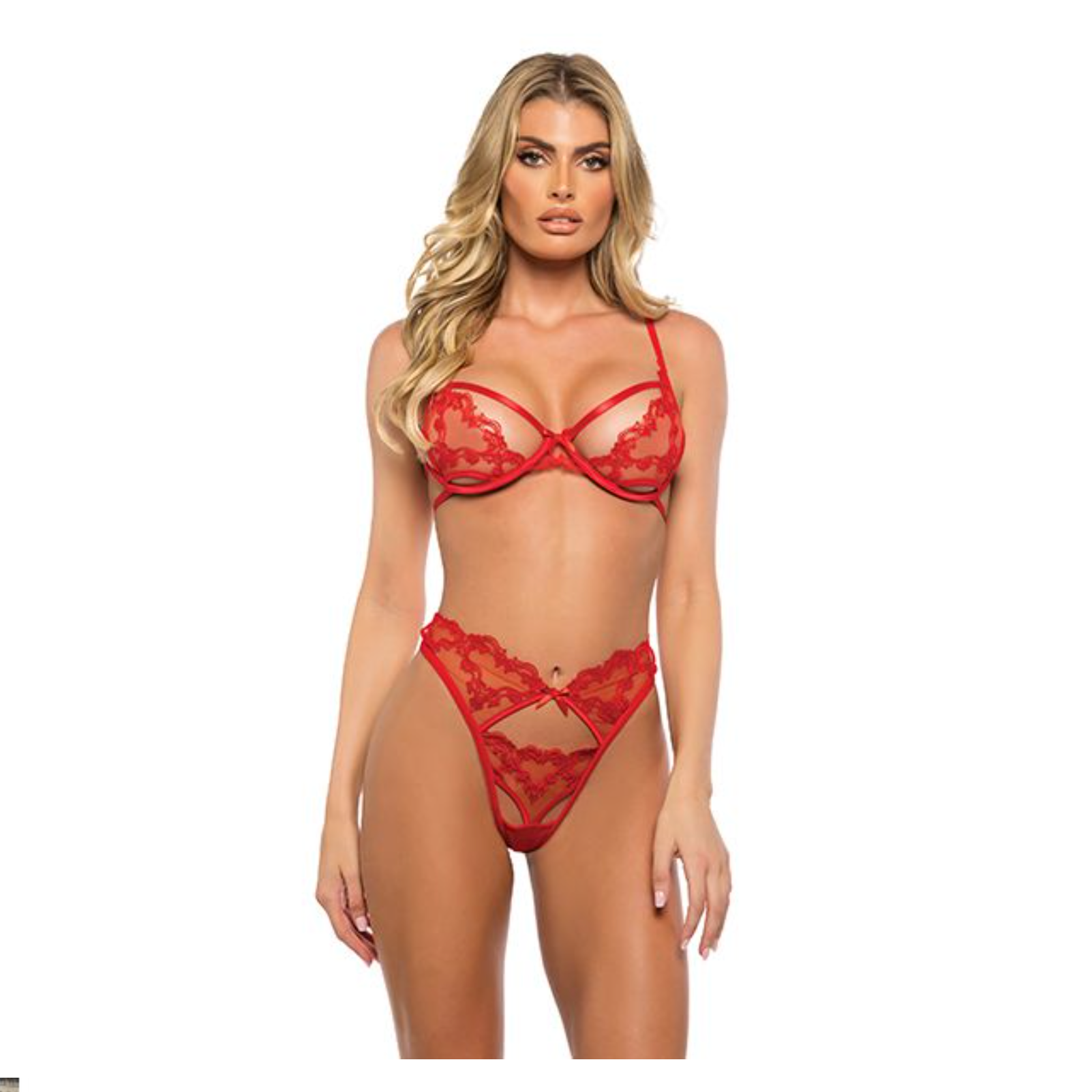 Baroque Heart Embroidered Lace 2 pc Set