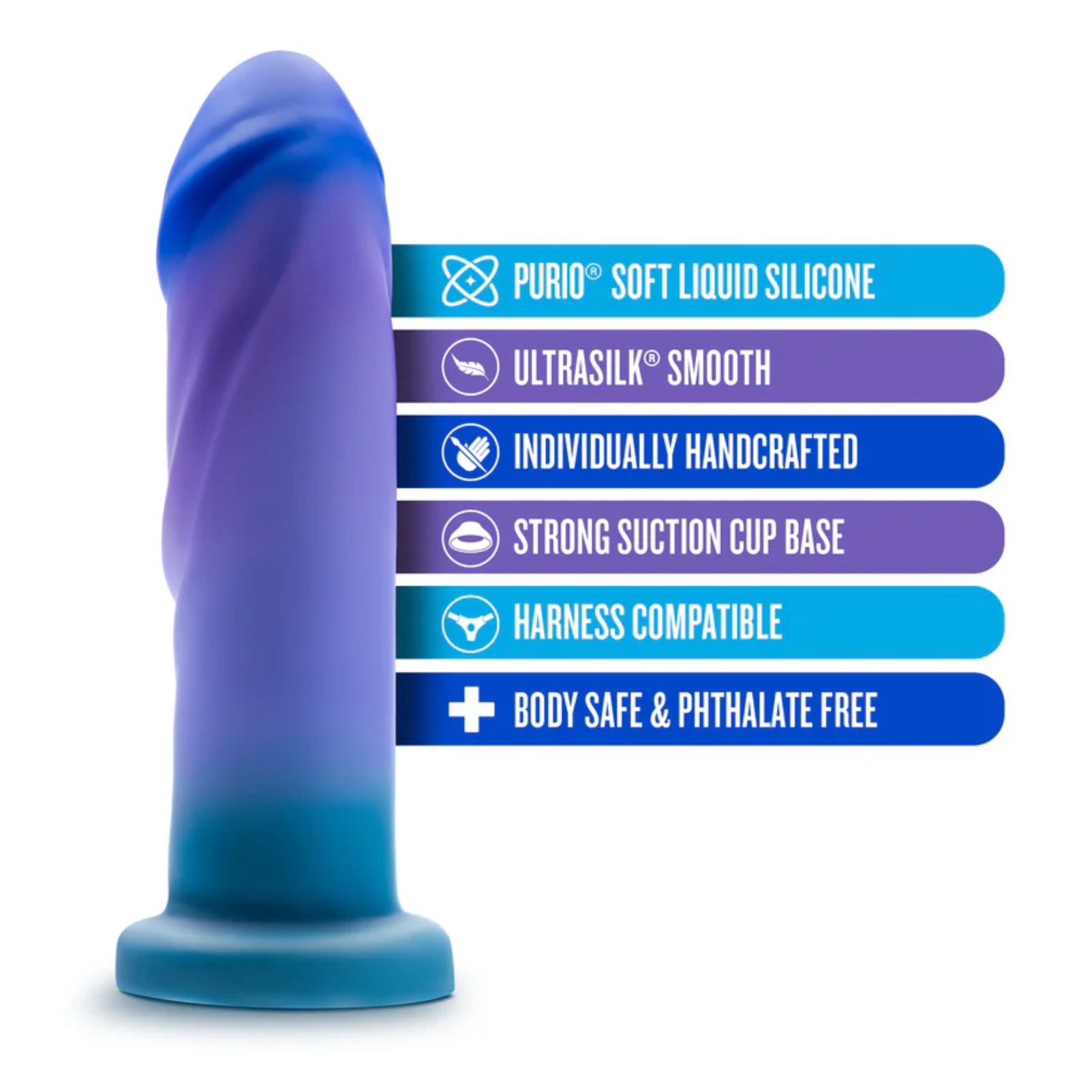 Midnight Rendezvous 7.5 in. Dildo Ocean Blue