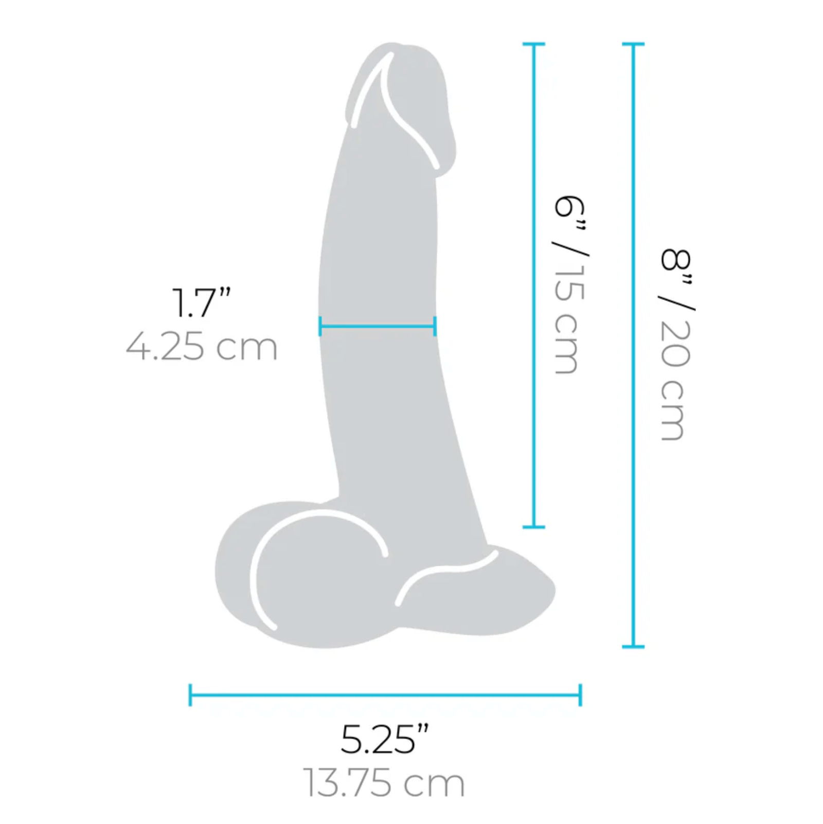 Slipskin 8” Curved Realistic Silicone Dildo - Mocha