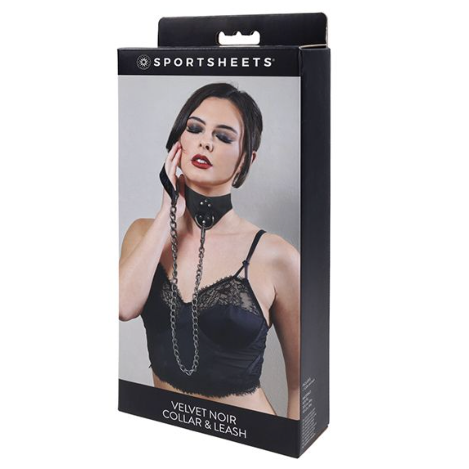 Sportsheets Velvet Noir Collar & Leash – Black