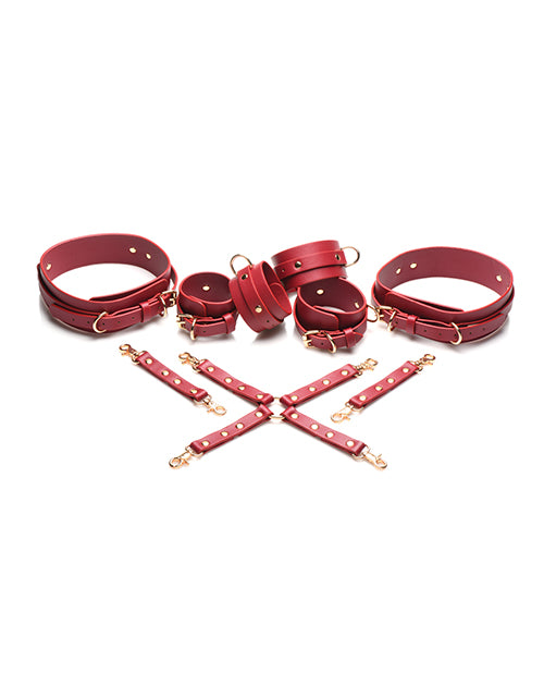 Crimson Captive Thigh, Wrist, Ankle Hog Tie Restraints