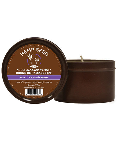 Earthly Body Hemp Seed Massage Candle - High Tide - Cupid's Closet