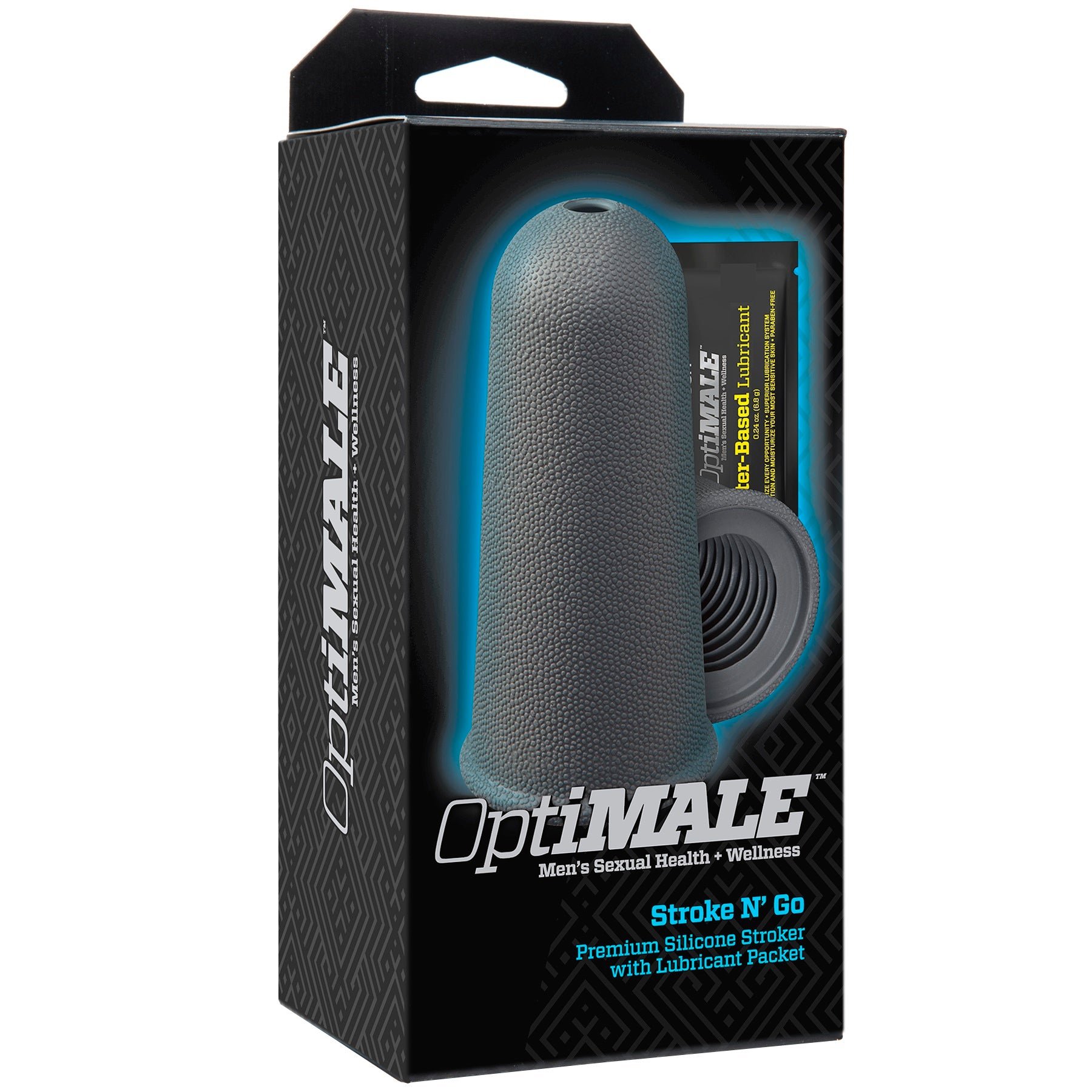Optimale Stroke n' Go Premium Silicone Stroker With Lubricant Packet - Slate