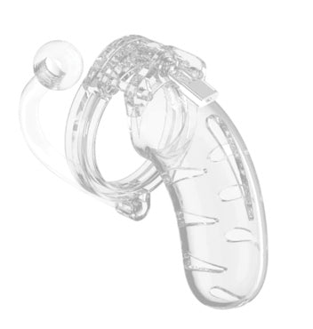 MAN CAGE 4.5" COCK CAGE W/PLUG 11-CLEAR
