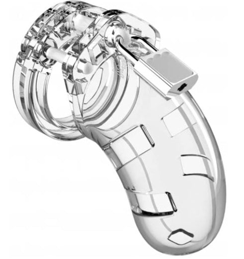 MAN CAGE CHASTITY 3.5" COCK CAGE MODEL 1 - CLEAR