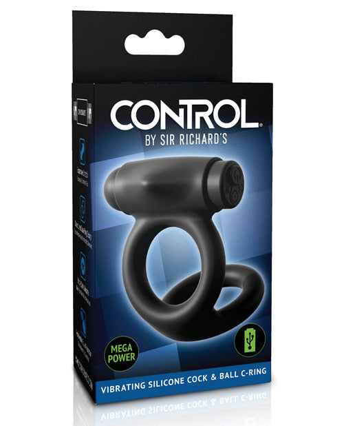 Sir Richards Control Vibrating Silicone Cock & Ball C-Ring