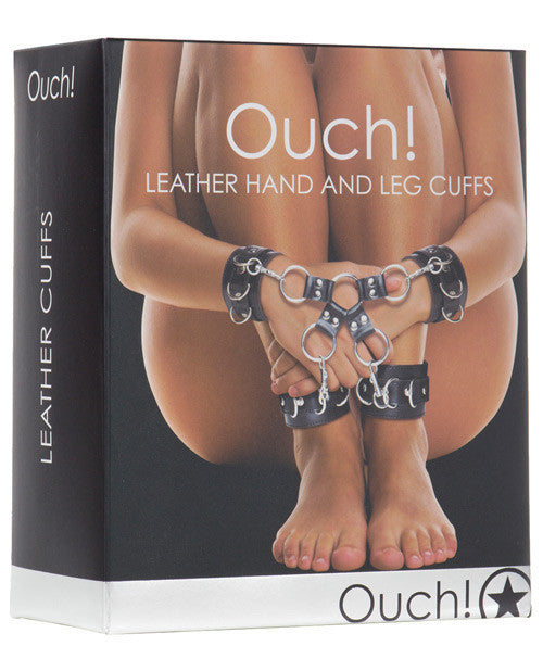Ouch! Leather Hand & Leg Cuffs - Cupid's Closet