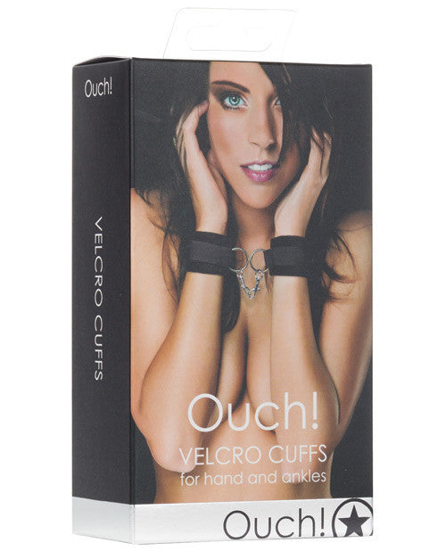 Ouch! Velcro Cuffs - Black - Cupid's Closet