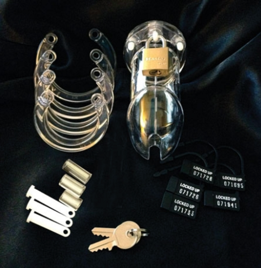 CB-6000 2 1/2" COCK CAGE & LOCK SET - CLEAR