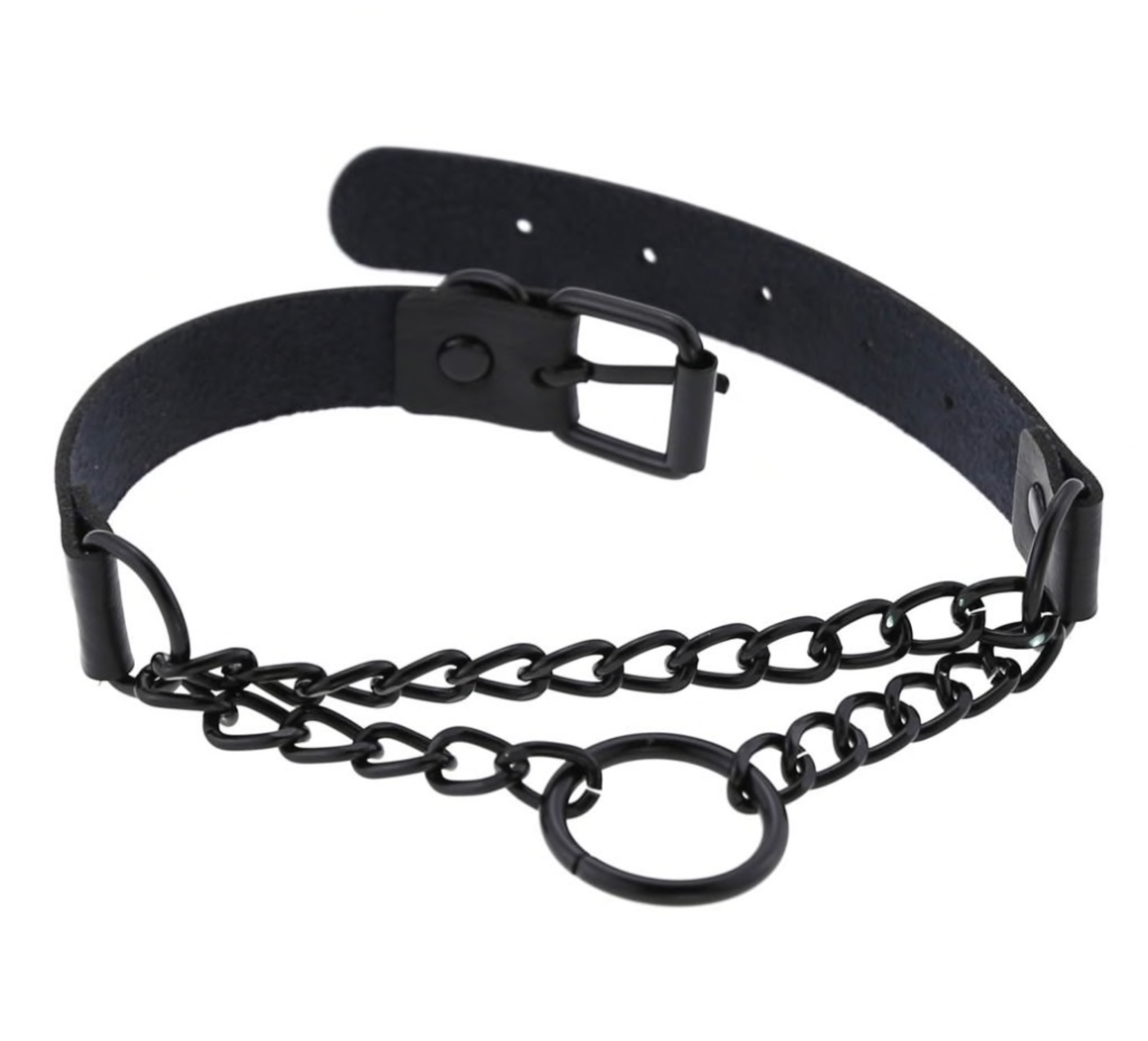 VEGAN LEATHER & CHAIN CHOKER