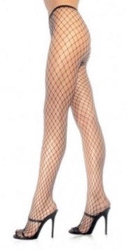 SPANDEX DIAMOND NET PANTYHOSE-BLACK