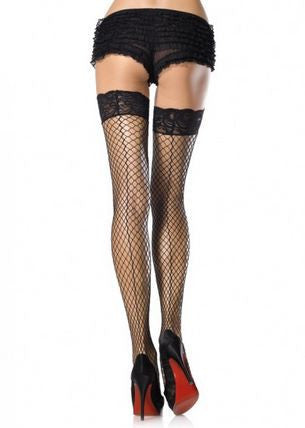 Stay Up Lace Top Thigh Highs With Backseam - Cupid's Closet