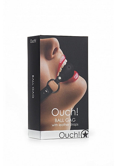Ouch! Ball Gag & Leather Straps - Cupid's Closet
